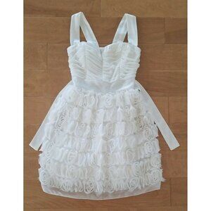 Sequin Hearts White Party Dress Built in Beaded Be